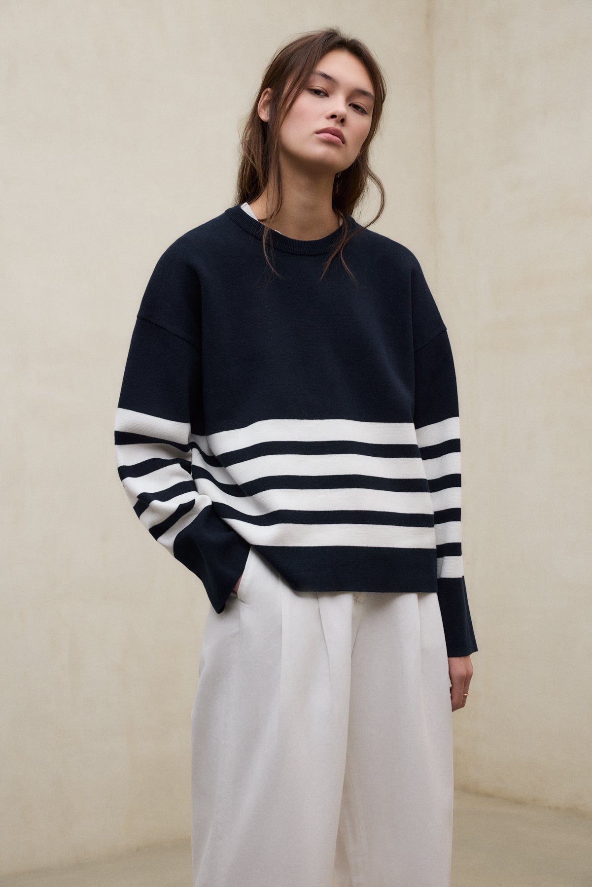 PANTALONI IN LINO MIEL BIANCHI