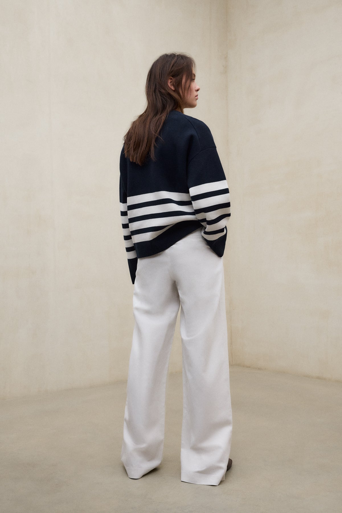 PANTALONI IN LINO MIEL BIANCHI