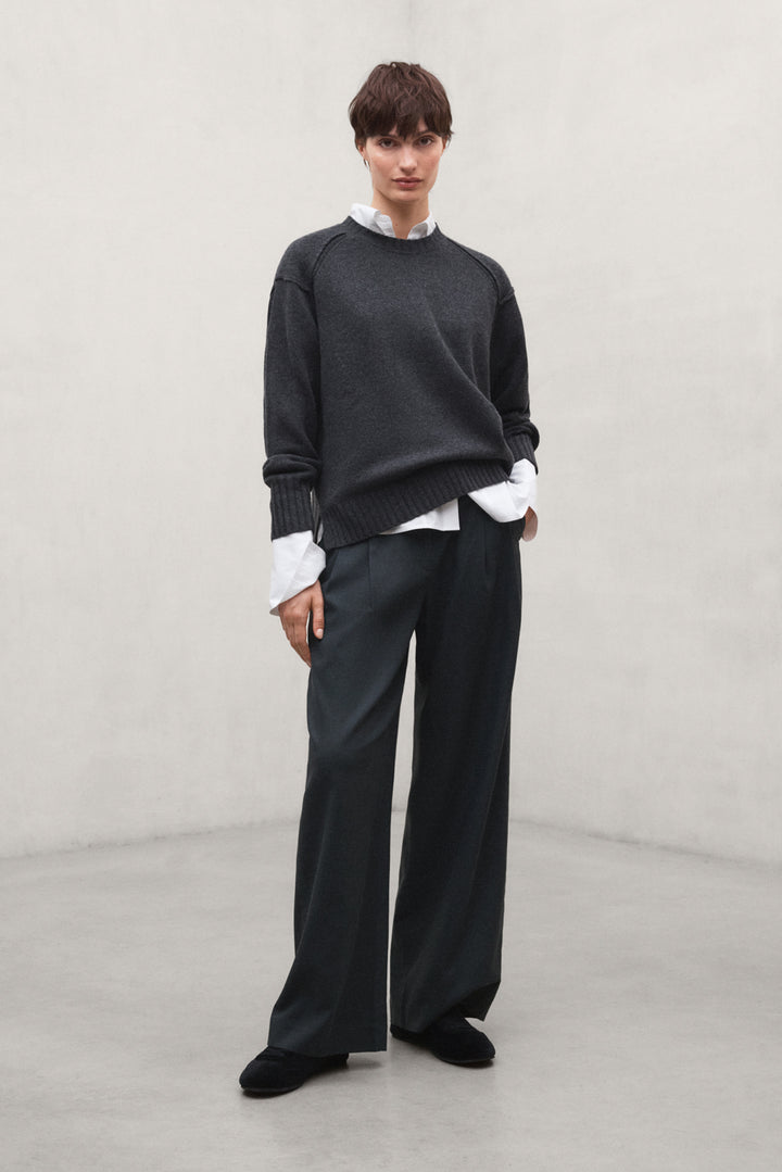 DARK GREY COTTON MIEL TROUSERS