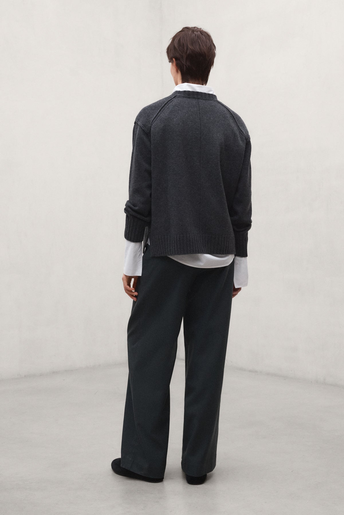 DARK GREY COTTON MIEL TROUSERS