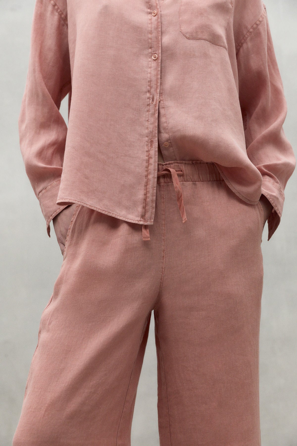 PINK MOSA LINEN TROUSERS