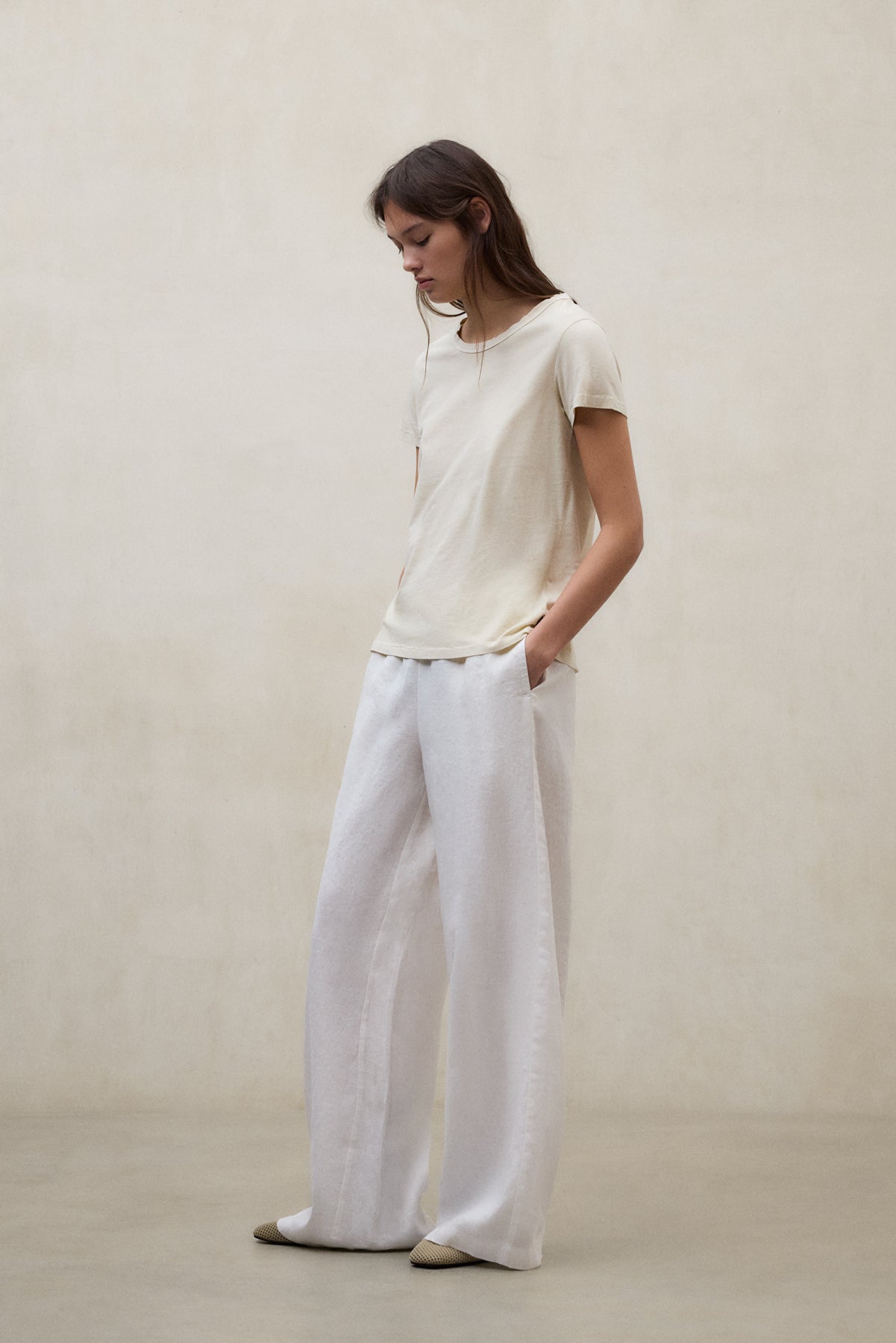 WHITE MOSSI TROUSERS