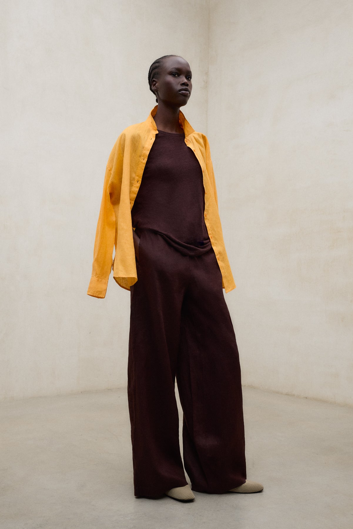 PANTALONI MOSSI MARRONI