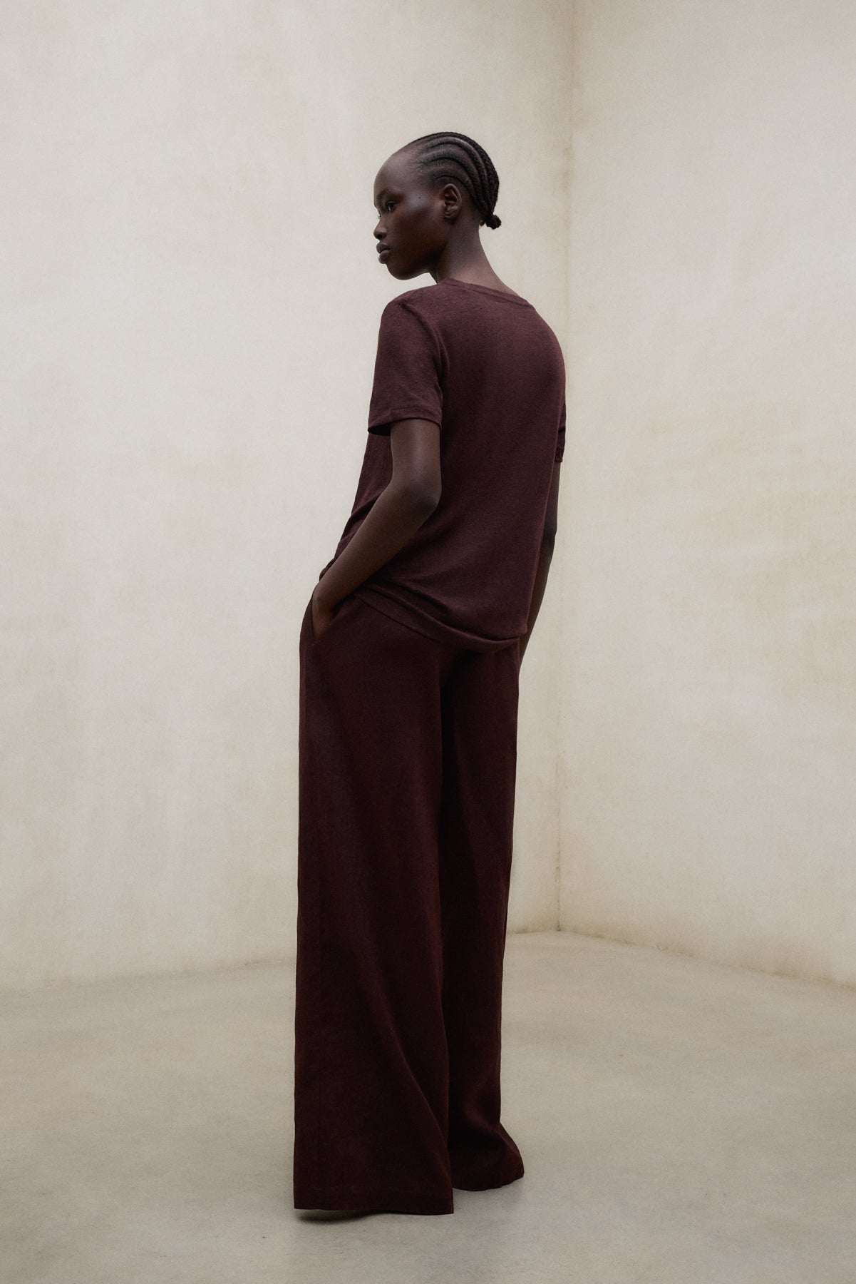 PANTALONI MOSSI MARRONI