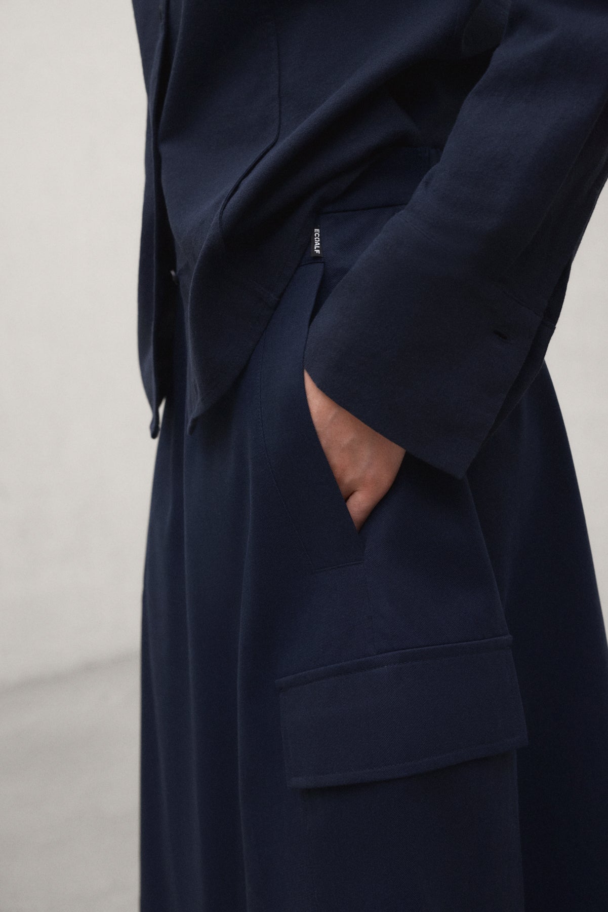 NAVY BLUE TECHNICAL COTTON KANO SKIRT