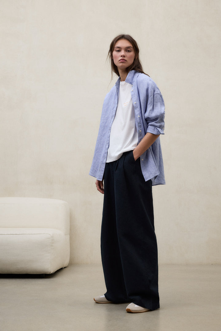 CAMISA DARIA A RAYAS AZUL