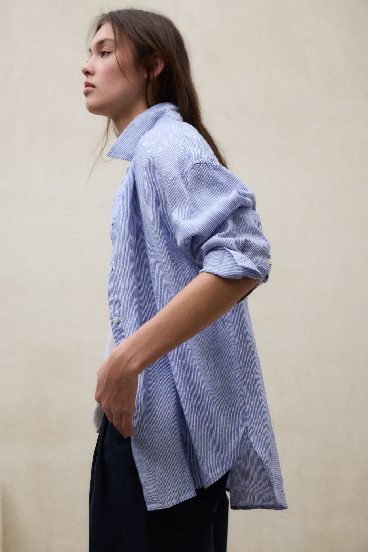 CAMISA DARIA A RAYAS AZUL