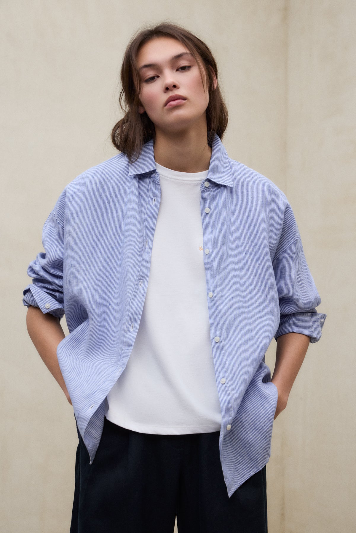 CAMISA DARIA A RAYAS AZUL