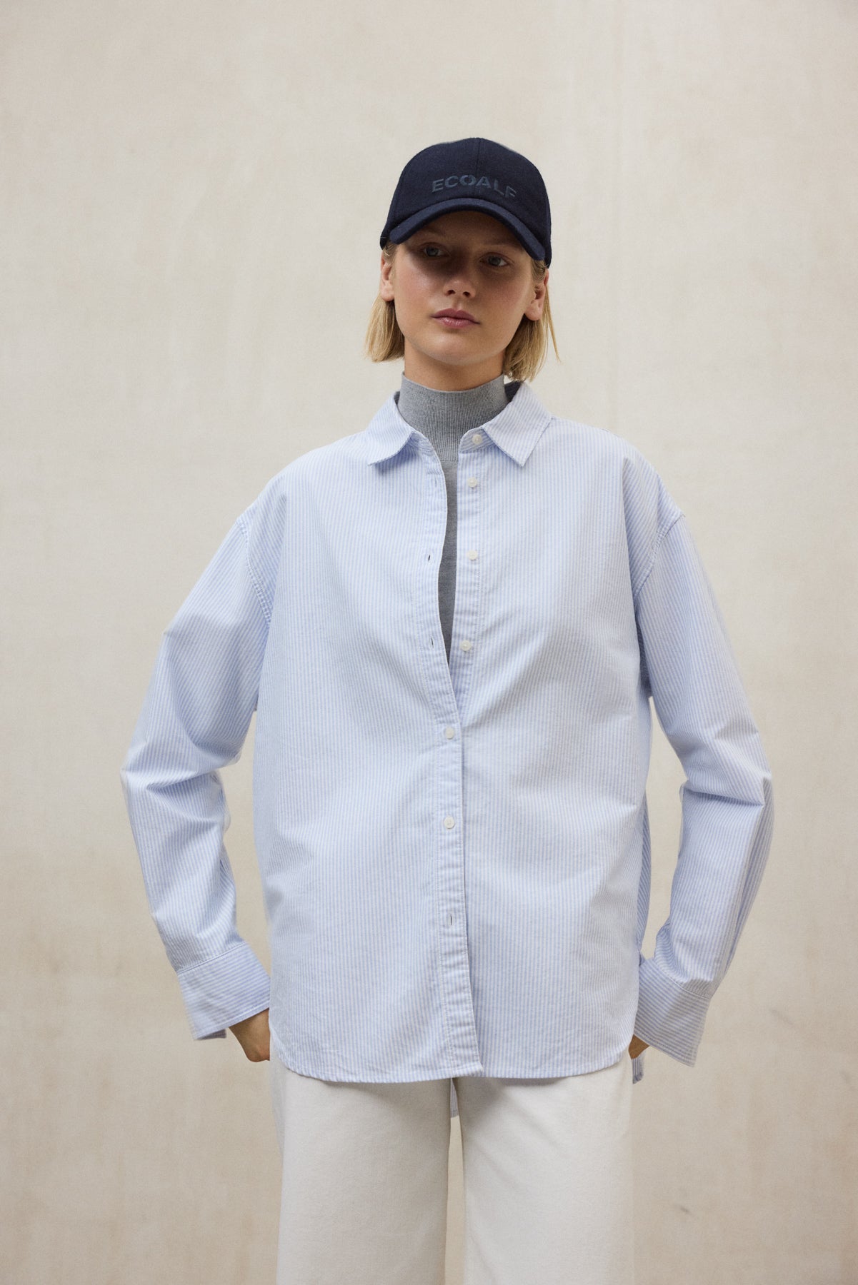 STRIPED BLUE WHITE ELENA SHIRT