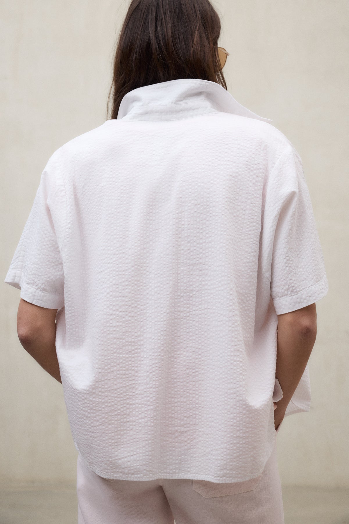 CAMISA MELANIA DE SEERSUCKER BLANCA