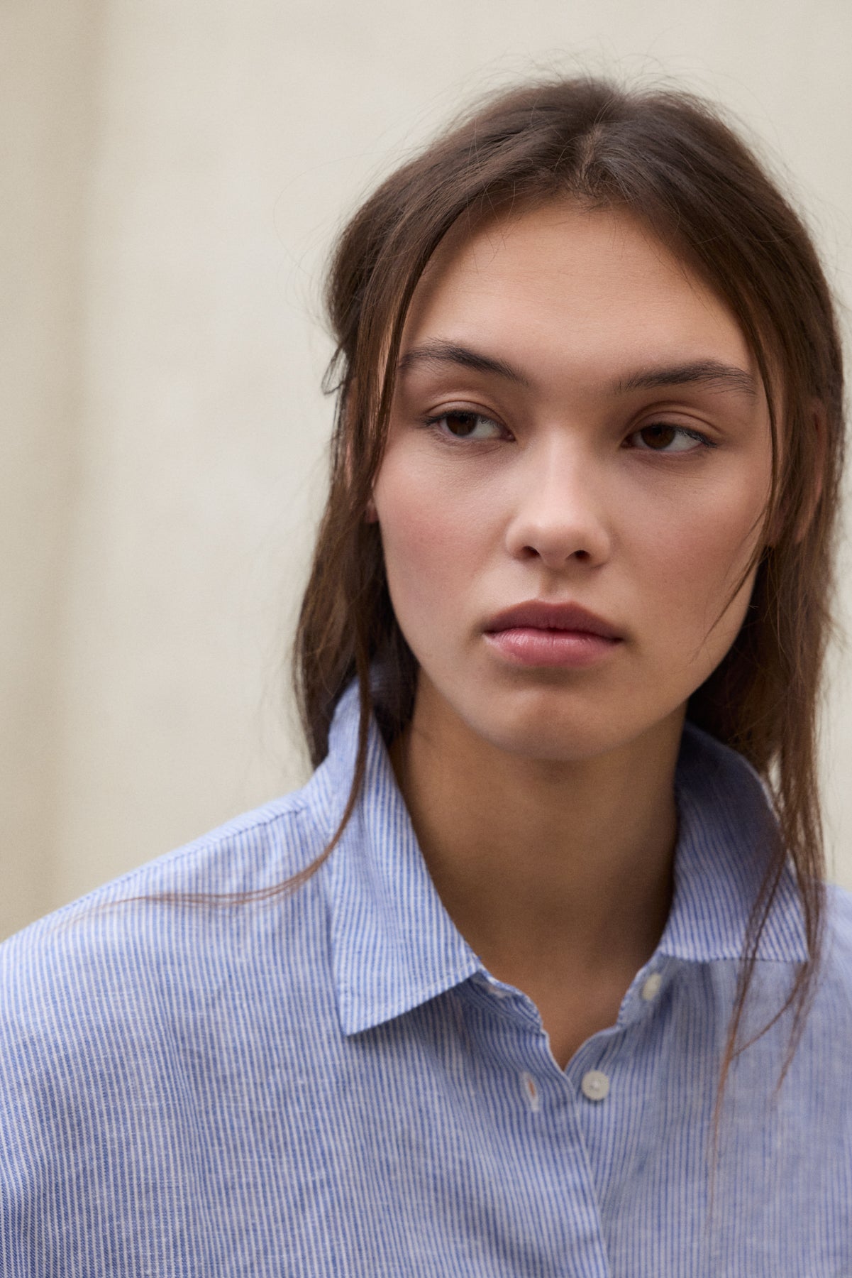 CAMISA MELANIA A RAYAS AZUL
