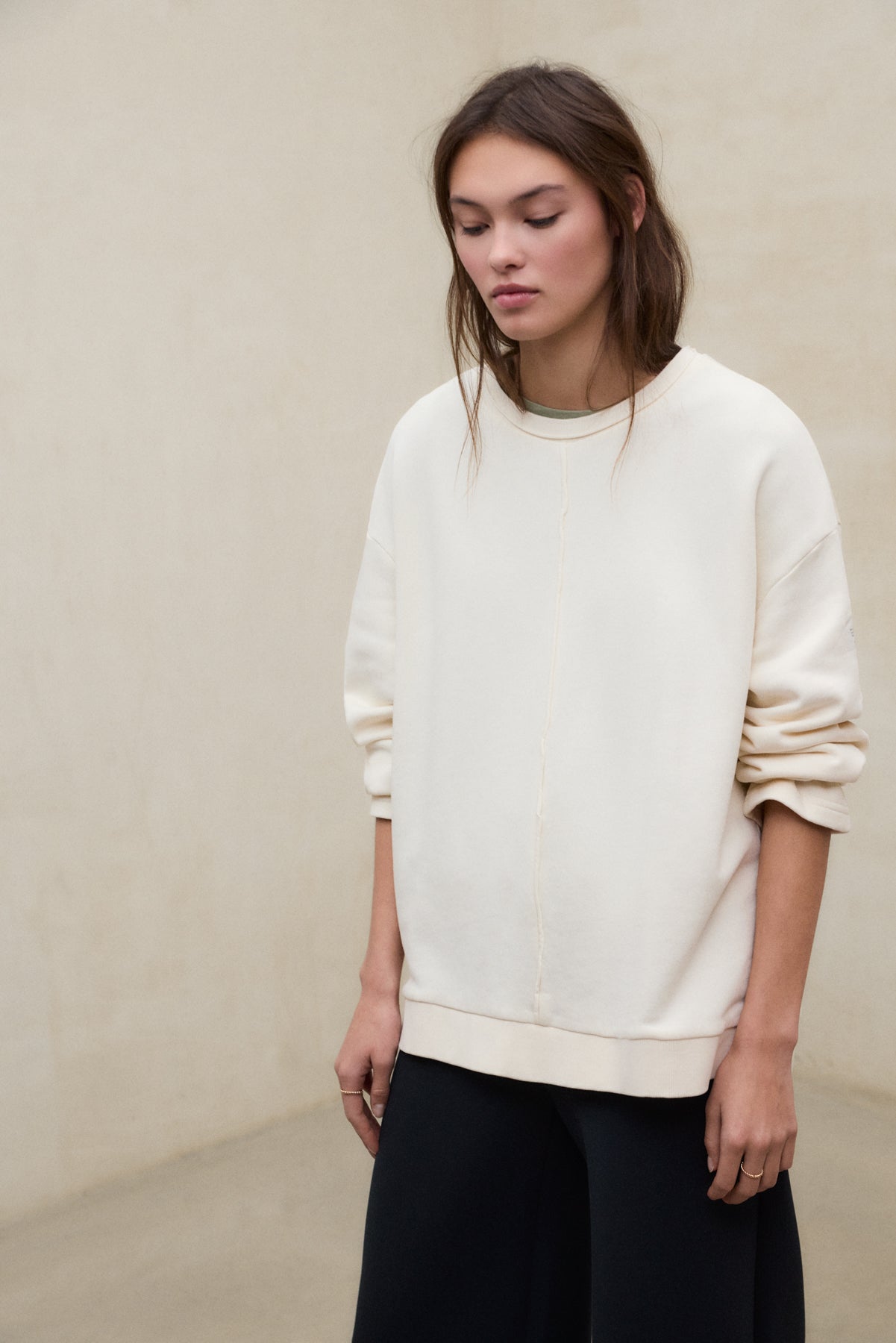 BEIGE ANKARA SWEATSHIRT