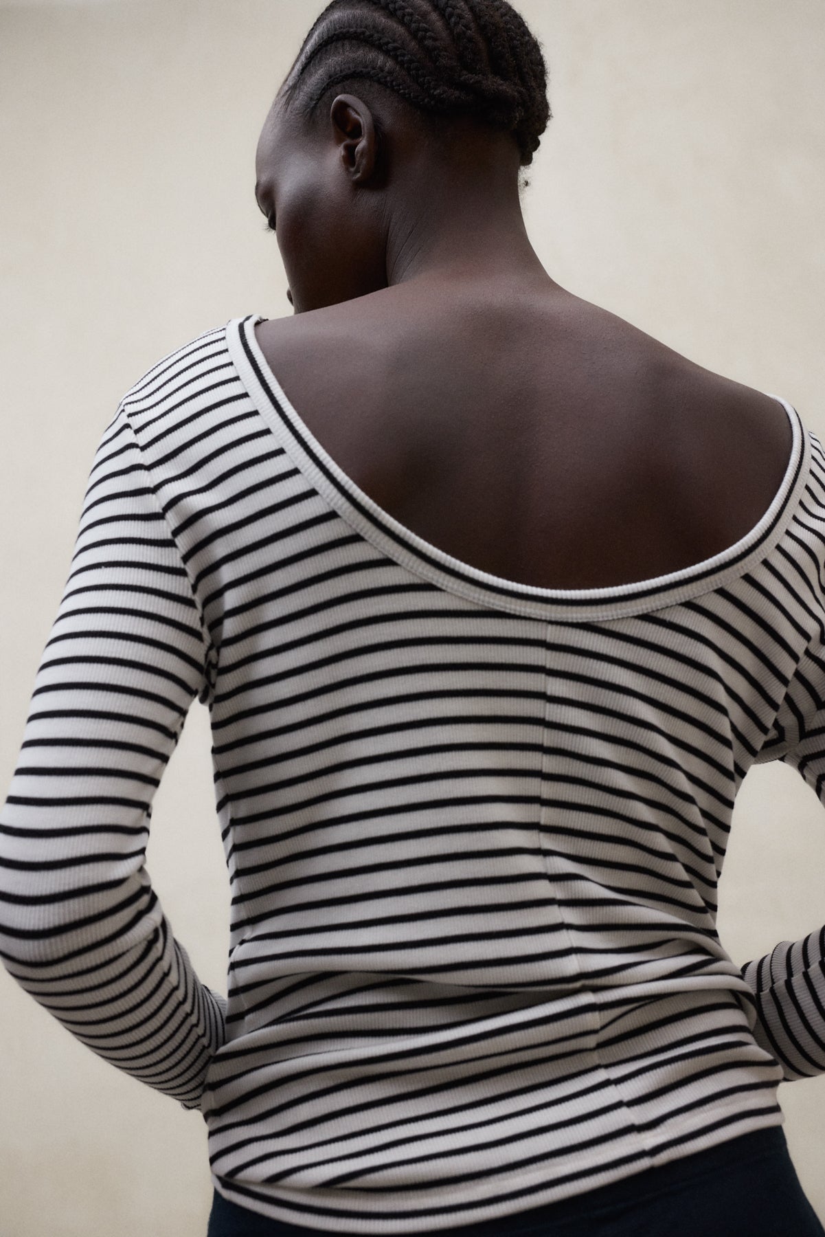 LANGÄRMELIGES T-SHIRT FARO SCHWARZ GESTREIFT