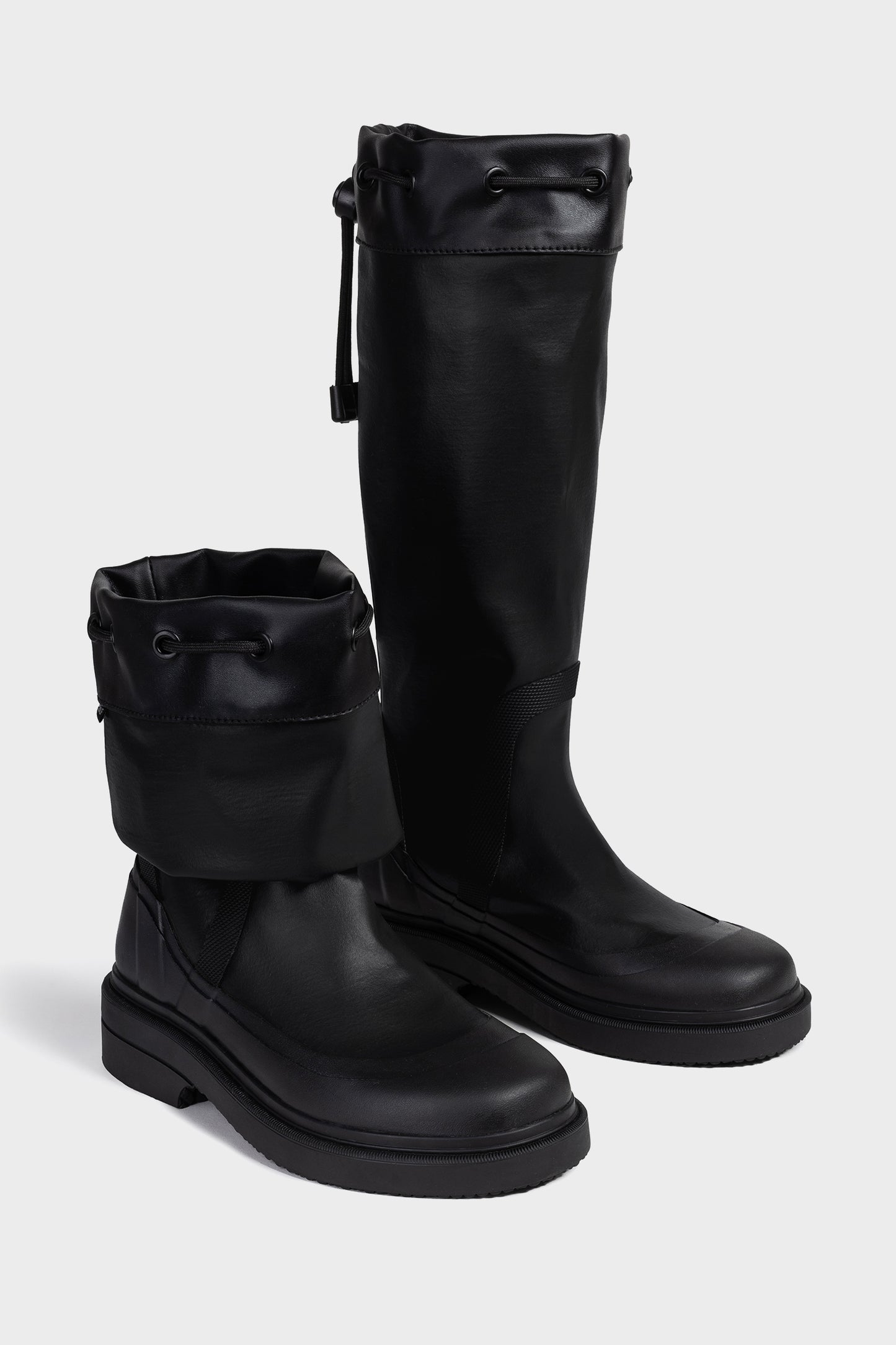 BLACK ANA MARIA HIGH WELLINGTON BOOTS