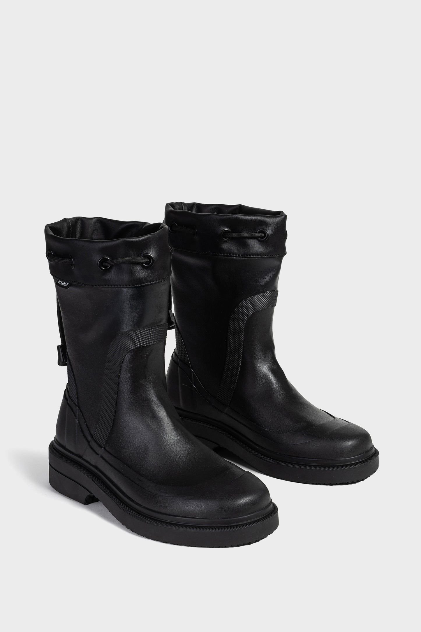 BLACK ANA MARIA LOW WELLINGTON BOOTS