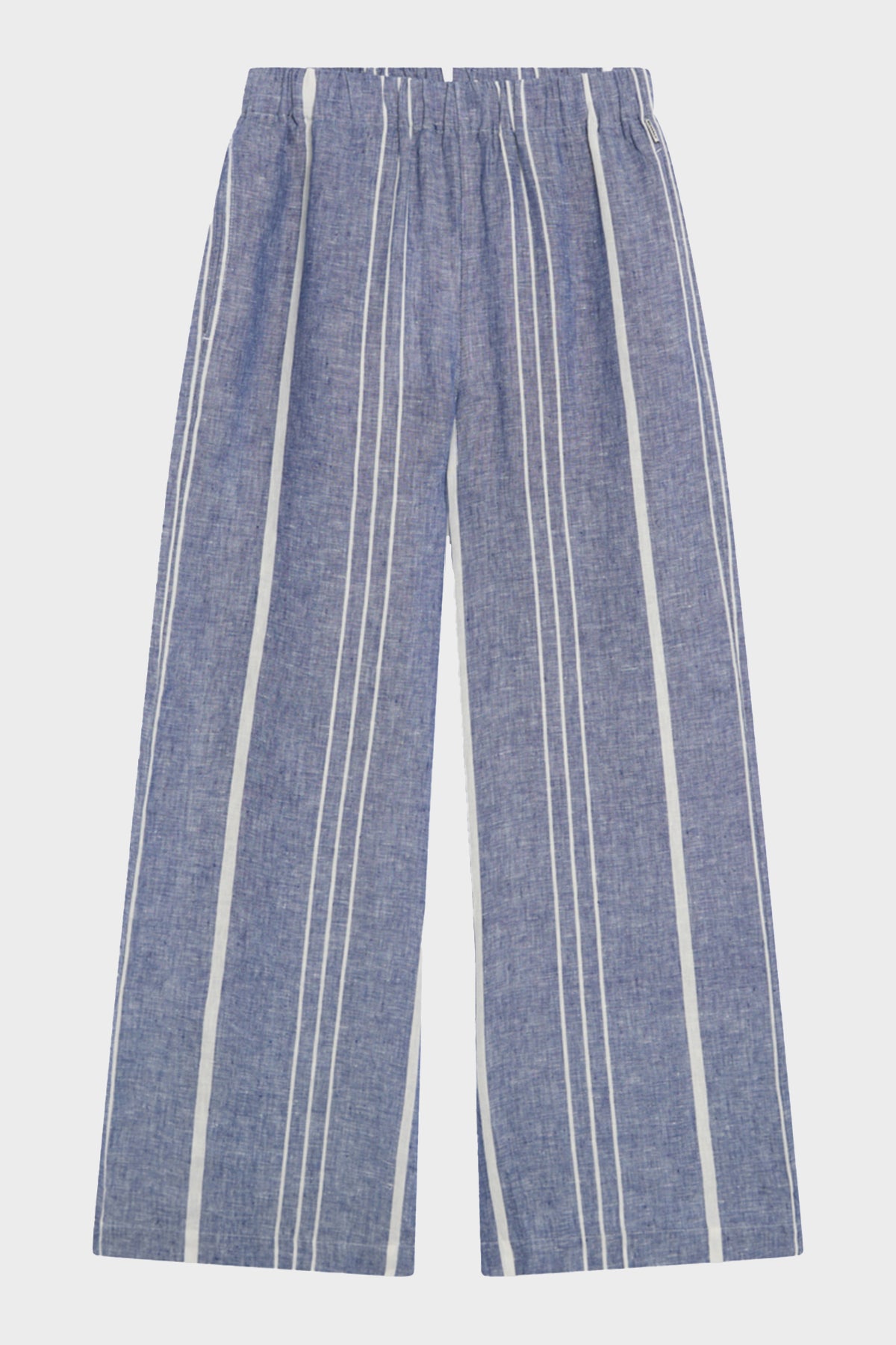 PANTALONI A RIGHE MOSSI BLU