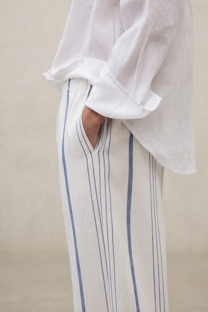 MOSSI STRIPED TROUSERS WHITE