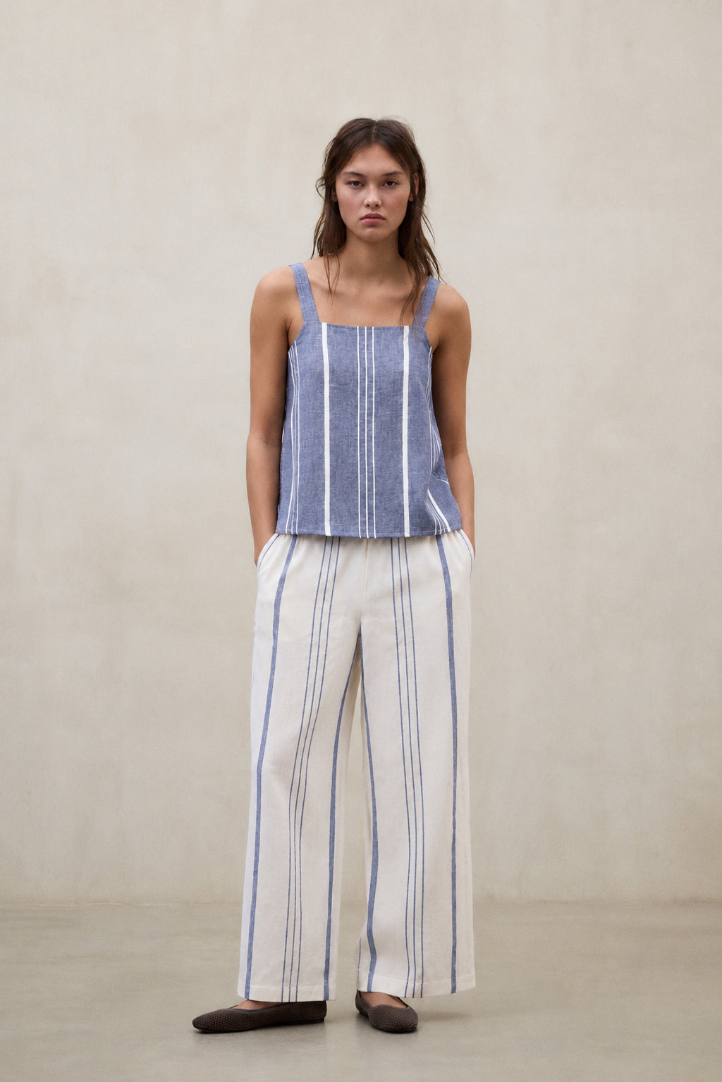 ARIA STRIPED SHIRT BLUE