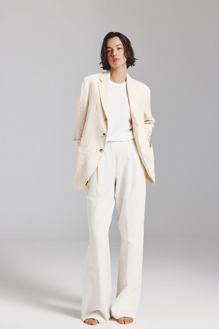 LAPO BLAZER IN BEIGE HEMP