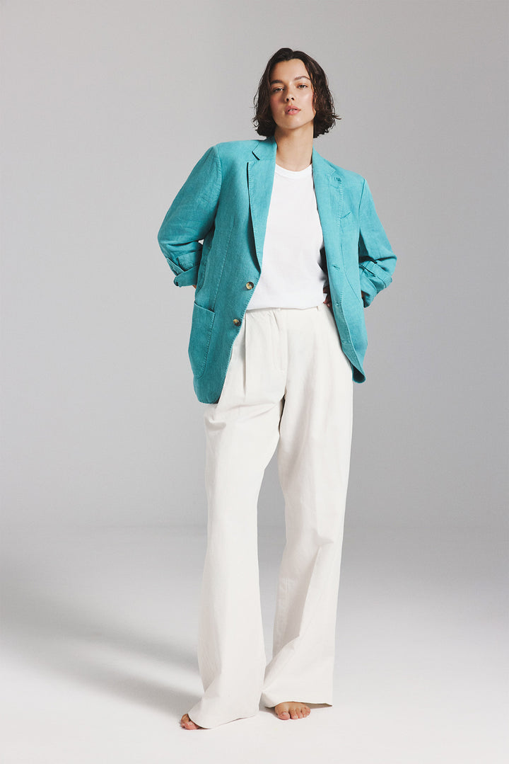 LAPO BLAZER IN AQUA GREEN HEMP