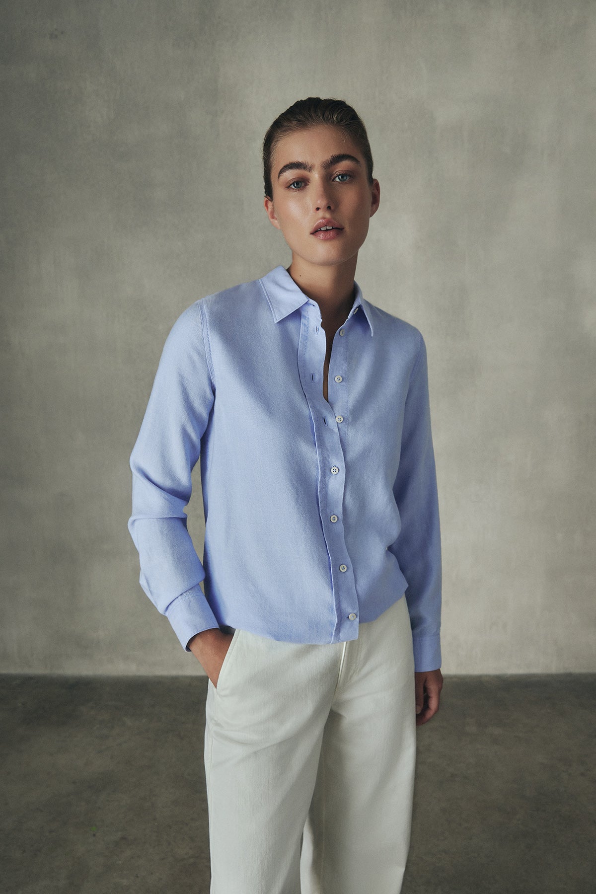 LIGHT BLUE TRIMA SHIRT