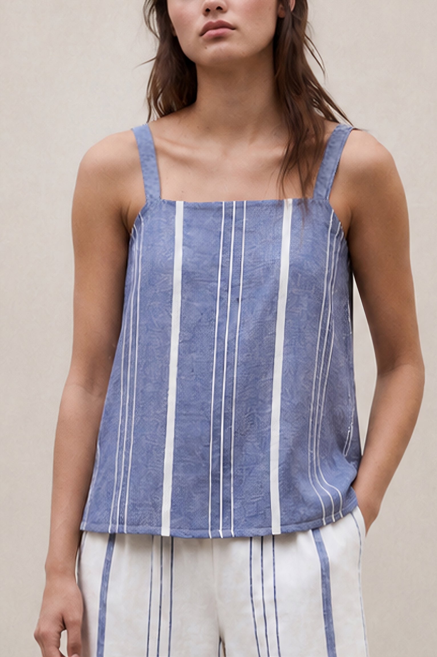 CHEMISE RAYÉE ARIA BLEU